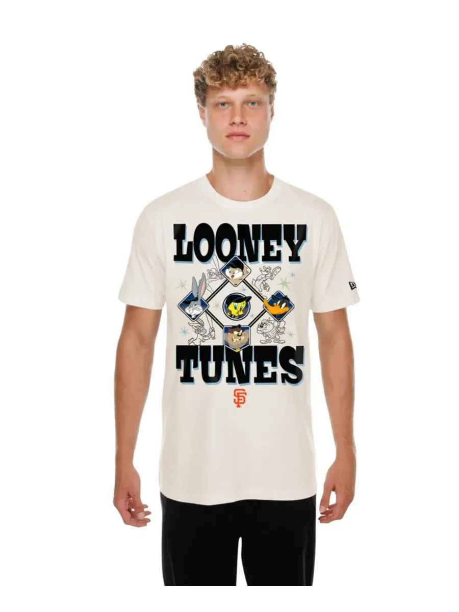 Мужская и женская кремовая футболка San Francisco Giants Looney Tunes New Era — изображение 3 из 4, бежевый