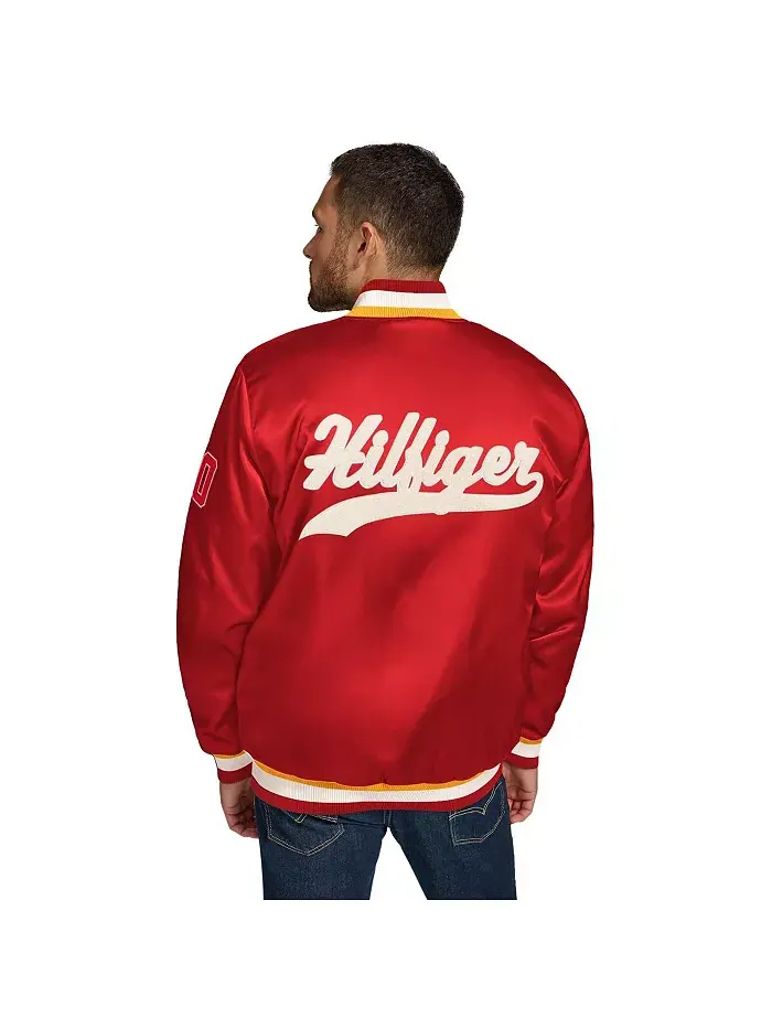 Мужская красная куртка Kansas City Chiefs Dante на молнии, атласная Tommy Hilfiger — изображение 3 из 3