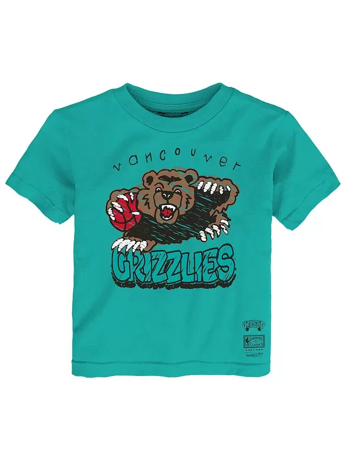 Детская футболка Vancouver Grizzlies Hardwood Classics Favorite Team в бирюзовом цвете Mitchell &