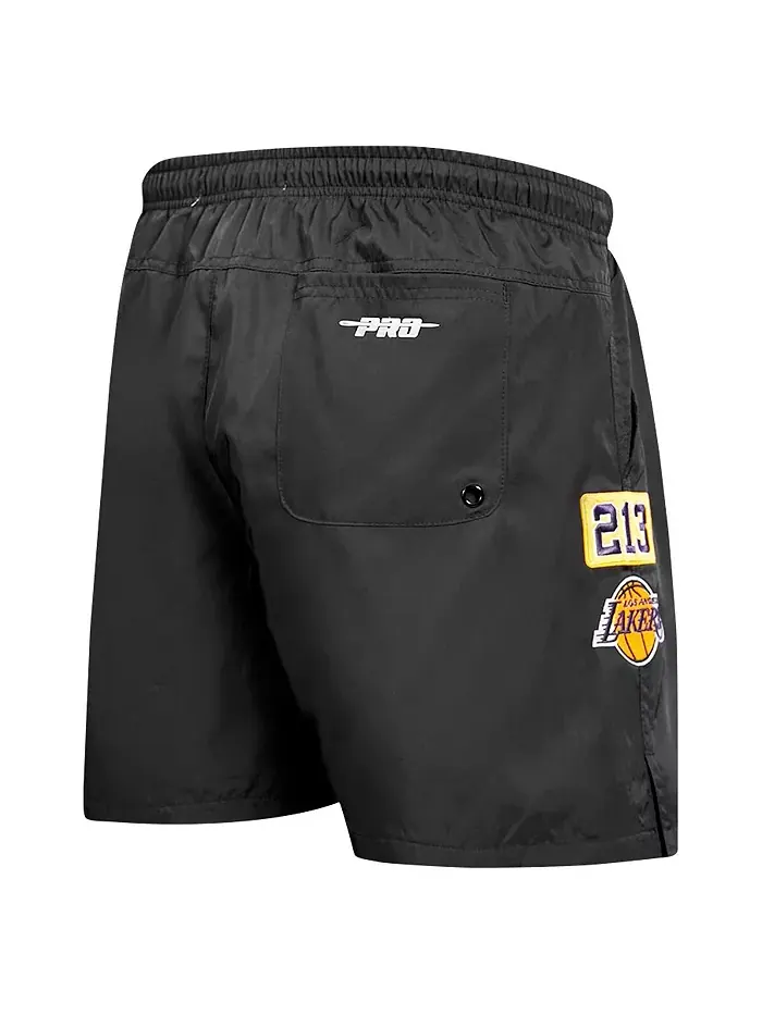 Мужские шорты Los Angeles Lakers с кодом города, черные Pro Standard — изображение 3 из 5