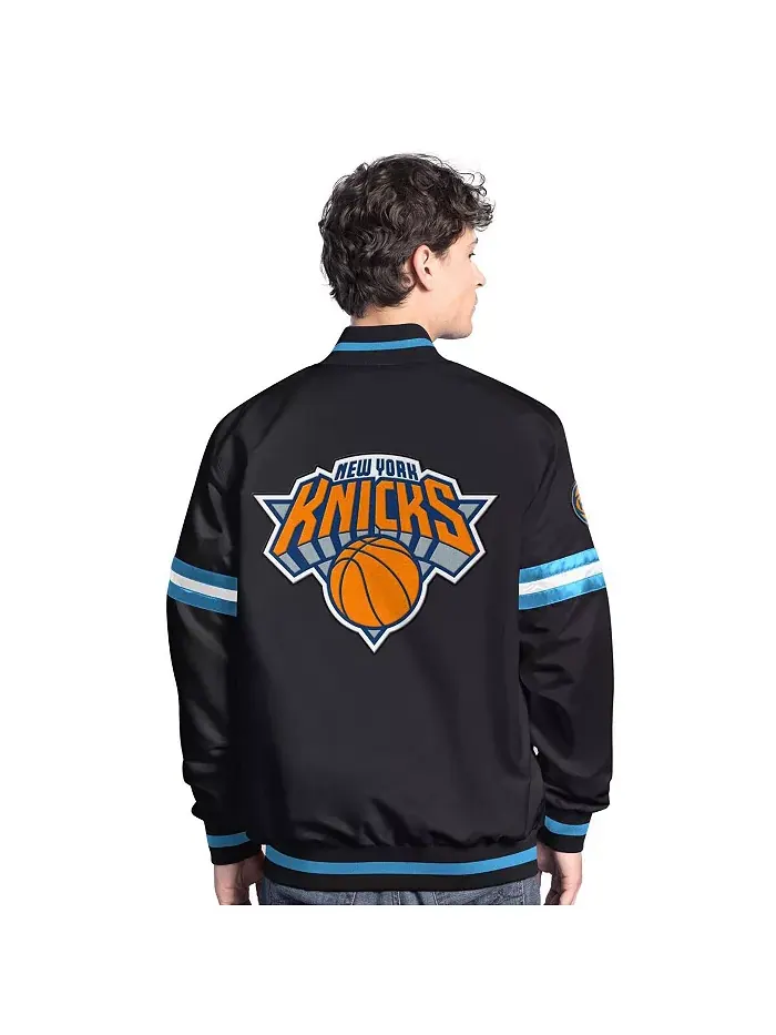 Мужская черная бейсбольная куртка New York Knicks Scout на молнии Starter — изображение 2 из 2