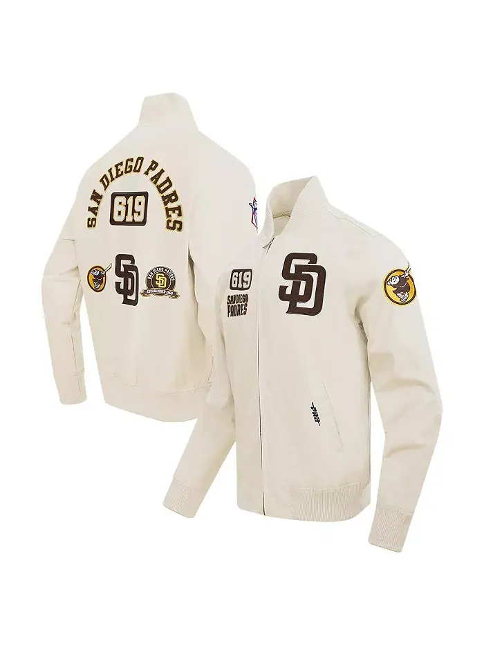 Мужская кремовая куртка на молнии San Diego Padres Area Code Twill Full-Zip Pro Standard