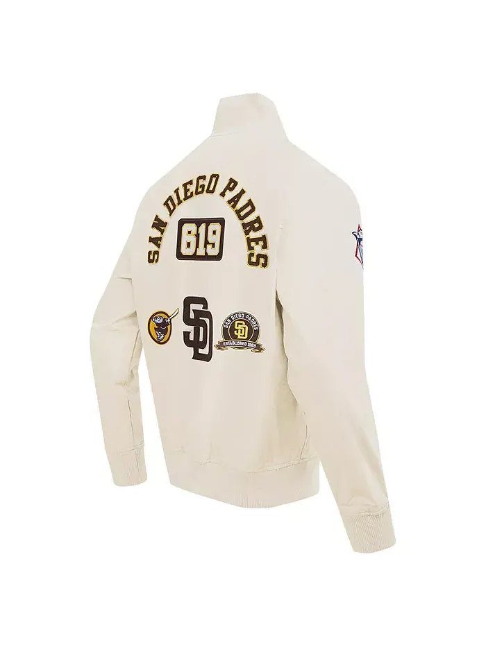 Мужская кремовая куртка на молнии San Diego Padres Area Code Twill Full-Zip Pro Standard — изображение 3 из 4