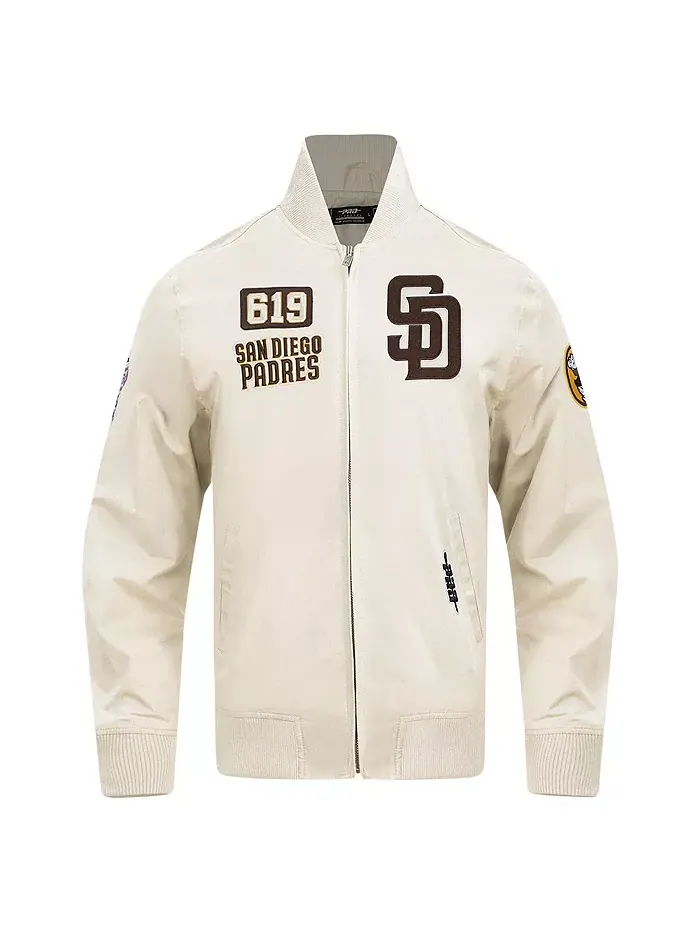 Мужская кремовая куртка на молнии San Diego Padres Area Code Twill Full-Zip Pro Standard — изображение 4 из 4