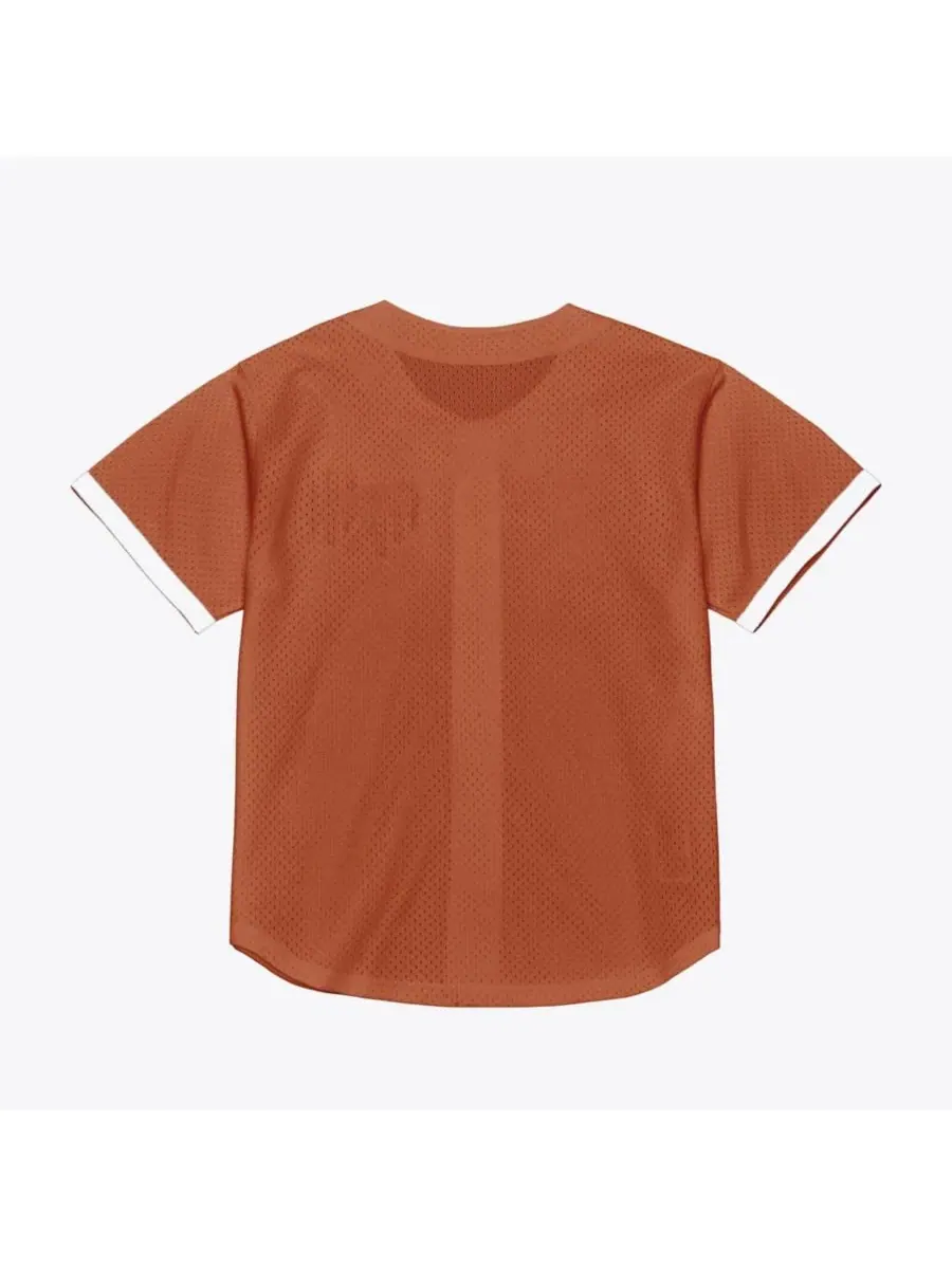 Мужская бейсбольная джерси Mitchell & Ness с вышивкой, Texas Longhorns — изображение 2 из 2, оранжевый