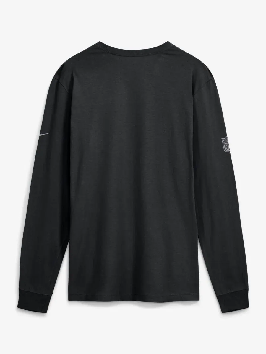 Футболка с длинным рукавом Nike Minnesota Vikings Sideline Bold Arch Star Dri-FIT — изображение 2 из 2, черный