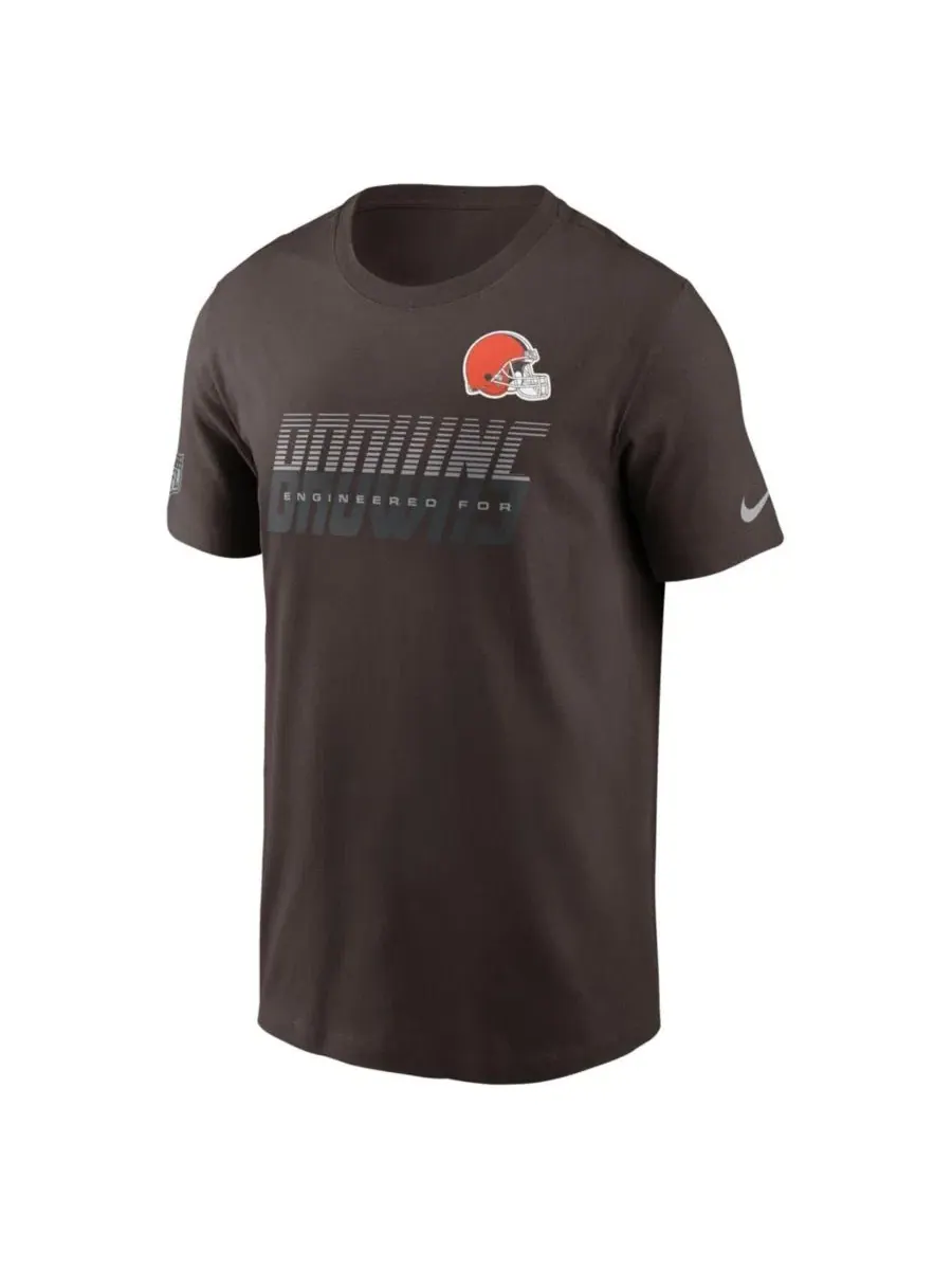 Футболка с коротким рукавом Cleveland Browns Sideline Dri-FIT Nike — изображение 2 из 4, коричневый
