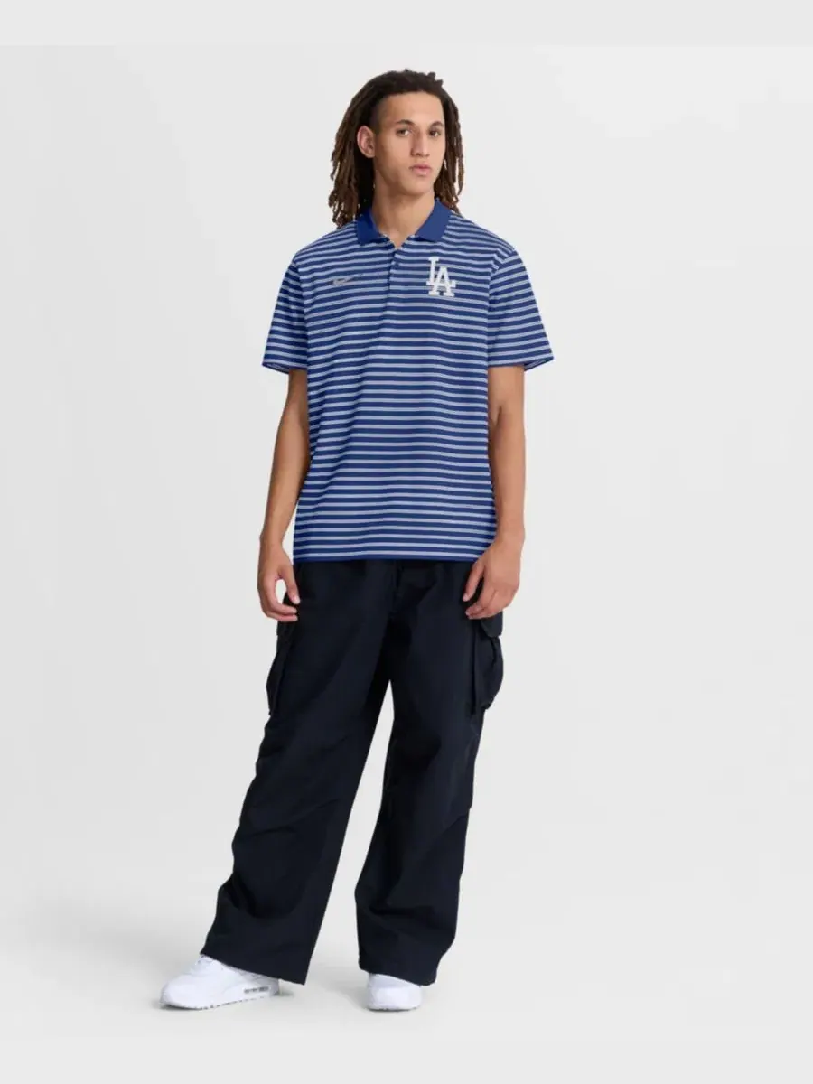 Поло с коротким рукавом, с принтом, Los Angeles Dodgers Striped Victory Dri-FIT Nike — изображение 3 из 3, белый