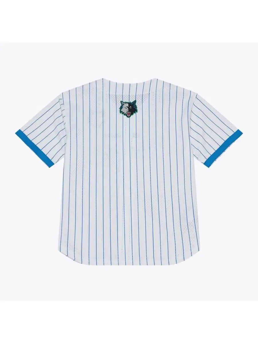 Мужская бейсбольная джерси Mitchell & Ness с вертикальными полосками — изображение 2 из 5, белый