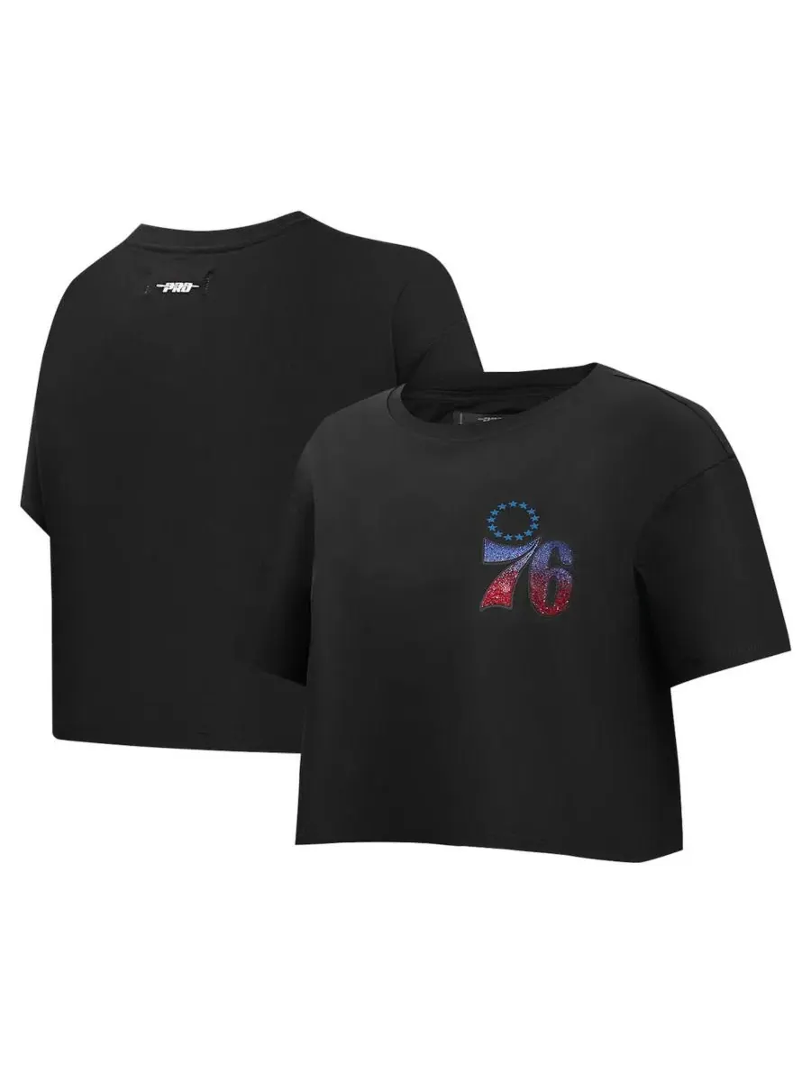 Футболка-кроп с пайетками Jewels Boxy Cropped T-Shirt Pro Standard
