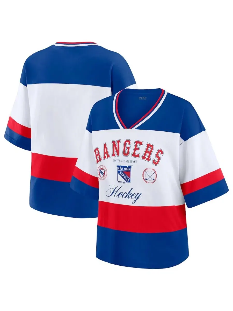 Футболка с V-образным вырезом и реглан-рукавами New York Rangers WEAR by Erin Andrews