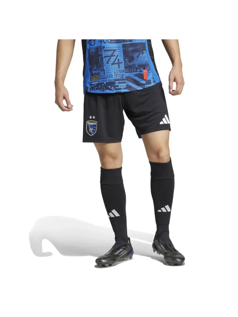 Adidas Мужские черные шорты San Jose Earthquakes Home 2025 Headliner Authentic