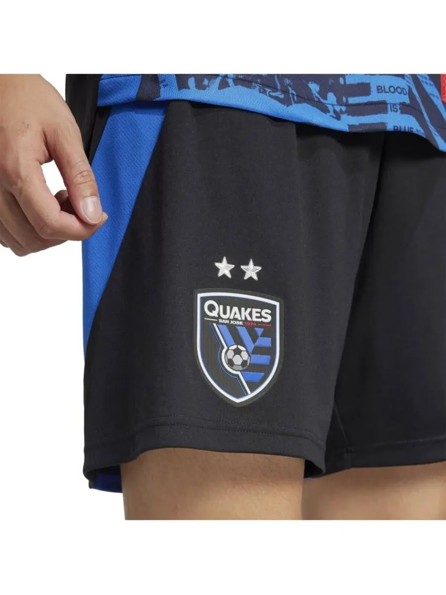 Adidas Мужские черные шорты San Jose Earthquakes Home 2025 Headliner Authentic — изображение 2 из 5, черный