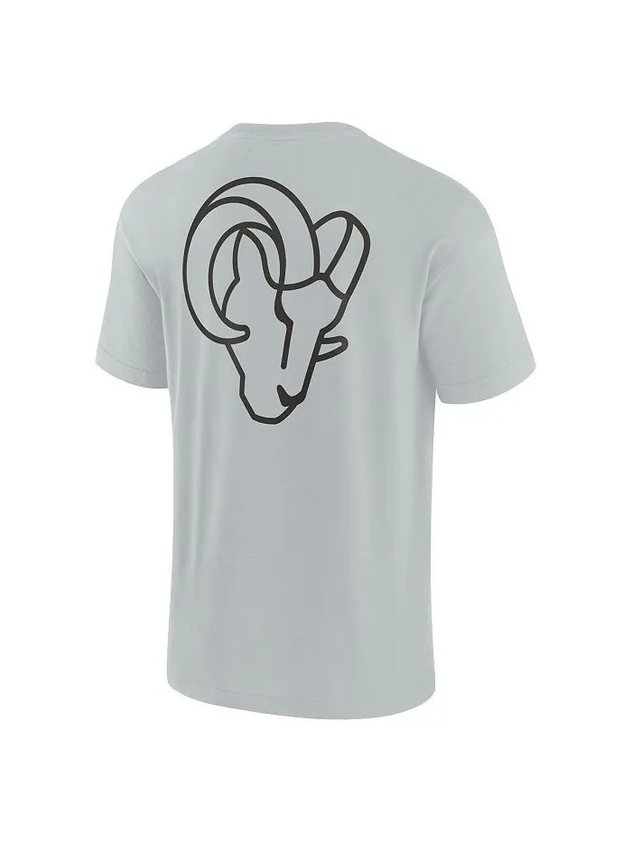 Мужская и женская серая супермягкая футболка Los Angeles Rams с коротким рукавом Fanatics Signature — изображение 2 из 4