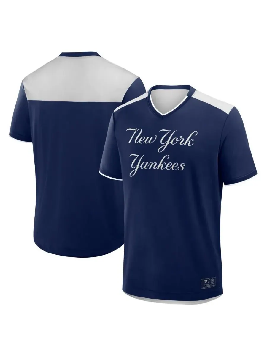 Fanatics Мужская темно-синяя футболка с V-образным вырезом New York Yankees, посвященная победе в