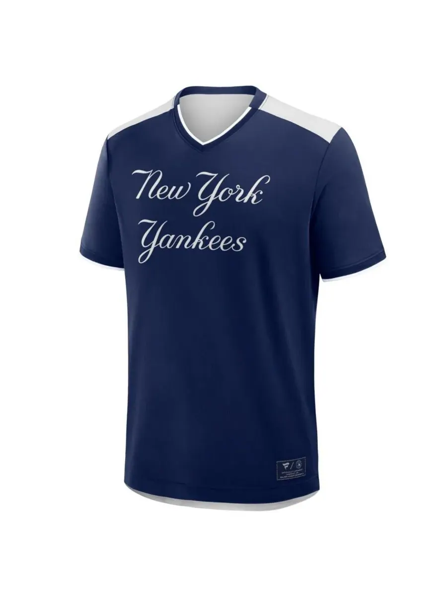 Fanatics Мужская темно-синяя футболка с V-образным вырезом New York Yankees, посвященная победе в — изображение 3 из 3