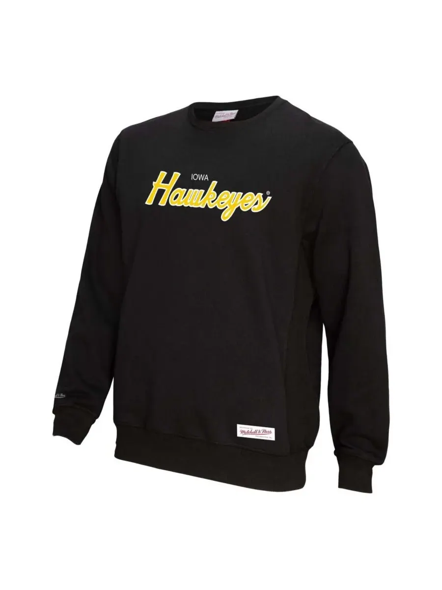 Mitchell & Ness Мужская черная толстовка с надписью Iowa Hawkeyes Elite Script — изображение 3 из 3, черный
