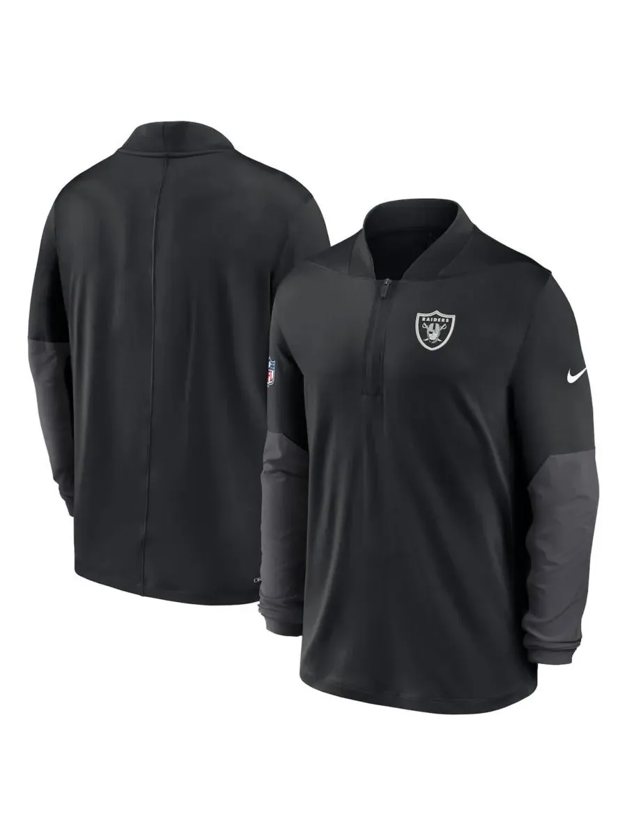 Nike Мужской черный пуловер с половинной молнией Las Vegas Raiders Sideline Feel The Pressure — изображение 4 из 5