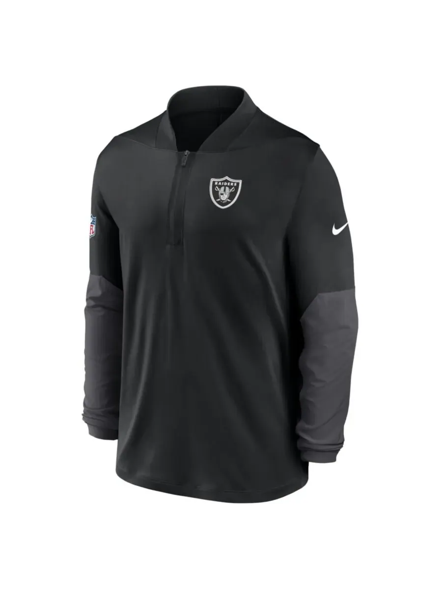 Nike Мужской черный пуловер с половинной молнией Las Vegas Raiders Sideline Feel The Pressure — изображение 5 из 5