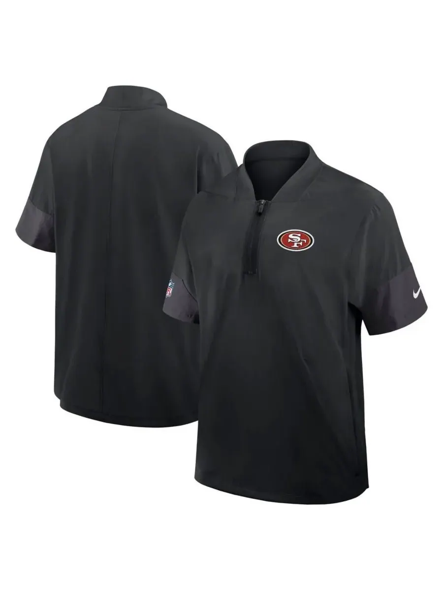 Nike Мужская черная спортивная куртка San Francisco 49ers Sideline с коротким рукавом и