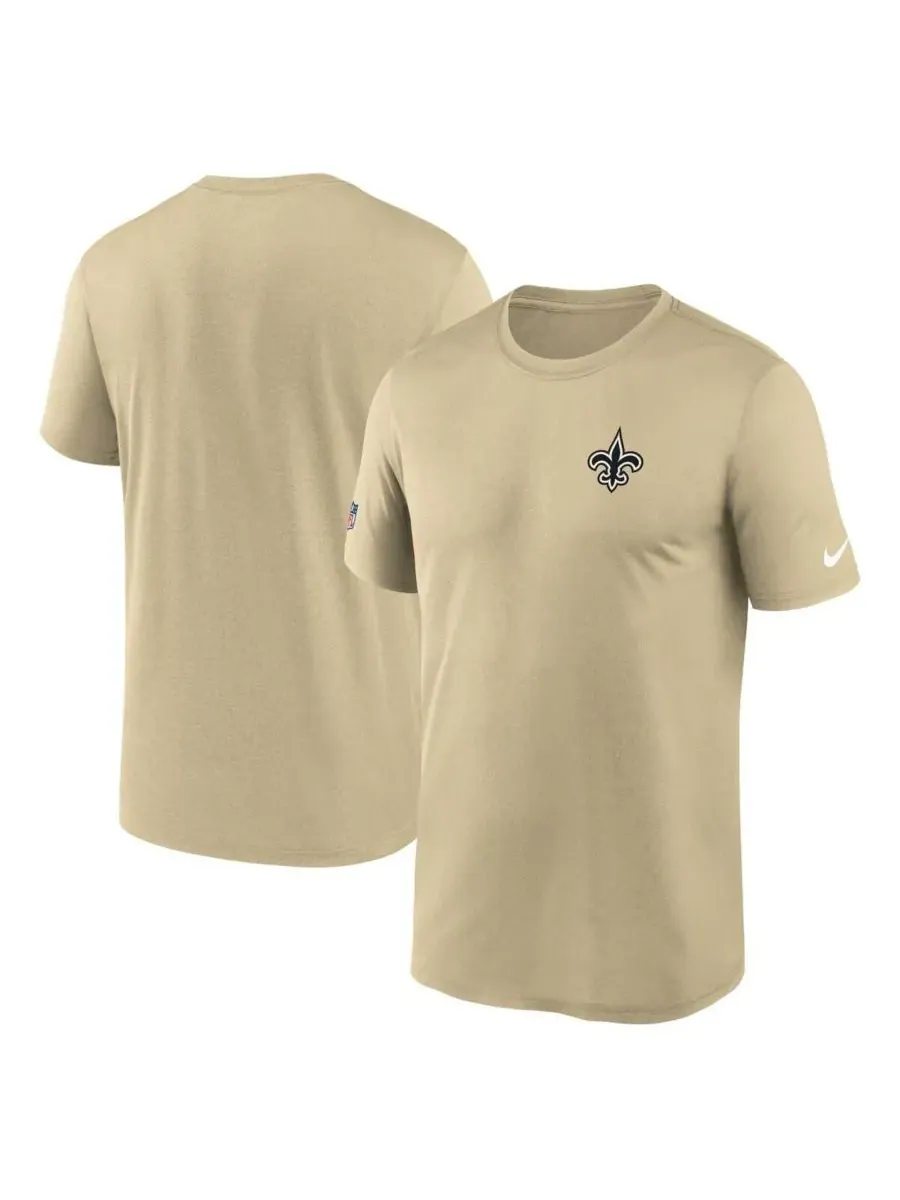 Мужская золотистая футболка New Orleans Saints Sideline Alt Pack Small Logo Legend Performance Nike