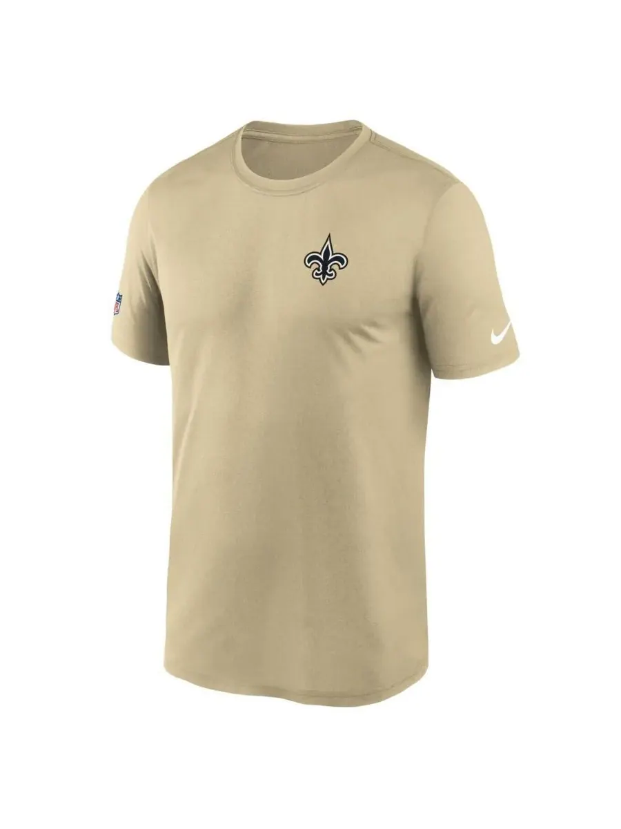 Мужская золотистая футболка New Orleans Saints Sideline Alt Pack Small Logo Legend Performance Nike — изображение 2 из 3