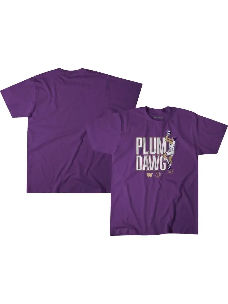 BreakingT Мужская и женская футболка Kelsey Plum Purple Washington Huskies Plum Dawg — фиолетовый