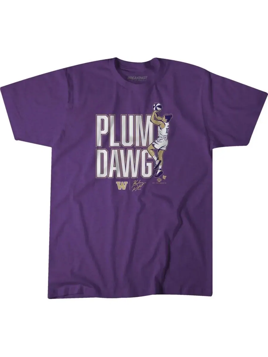 BreakingT Мужская и женская футболка Kelsey Plum Purple Washington Huskies Plum Dawg — изображение 2 из 3, фиолетовый