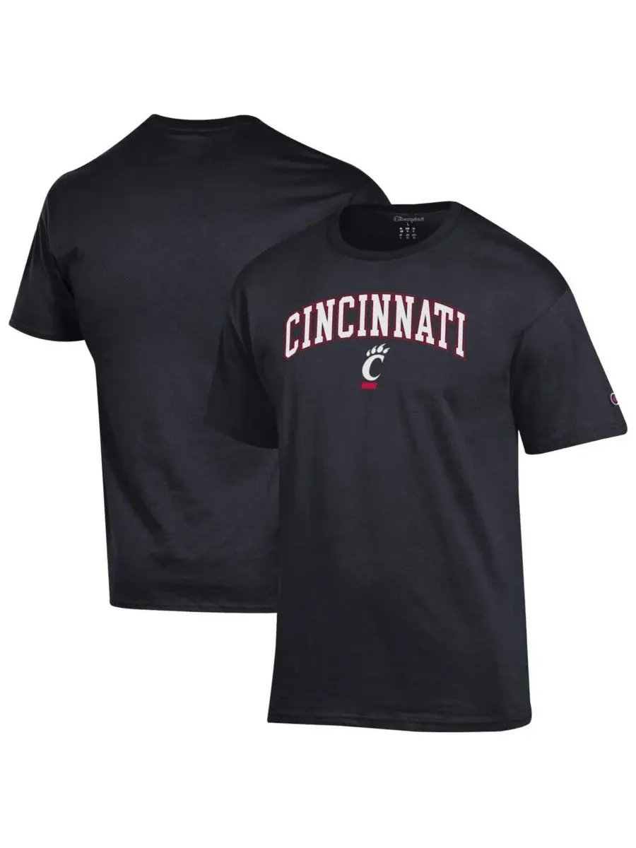 Champion Мужская черная футболка с логотипом Cincinnati Bearcats в виде арки