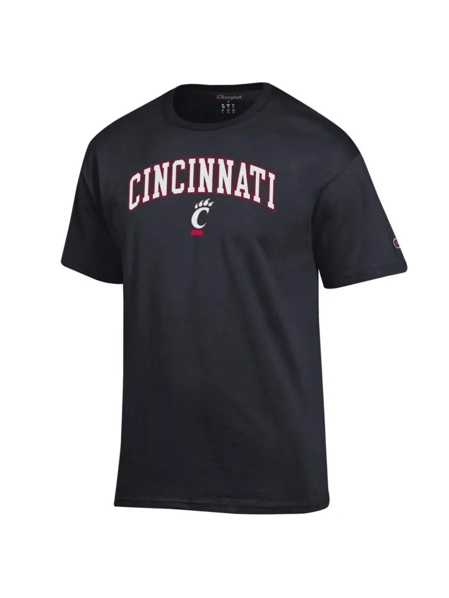 Champion Мужская черная футболка с логотипом Cincinnati Bearcats в виде арки — изображение 2 из 3, черный