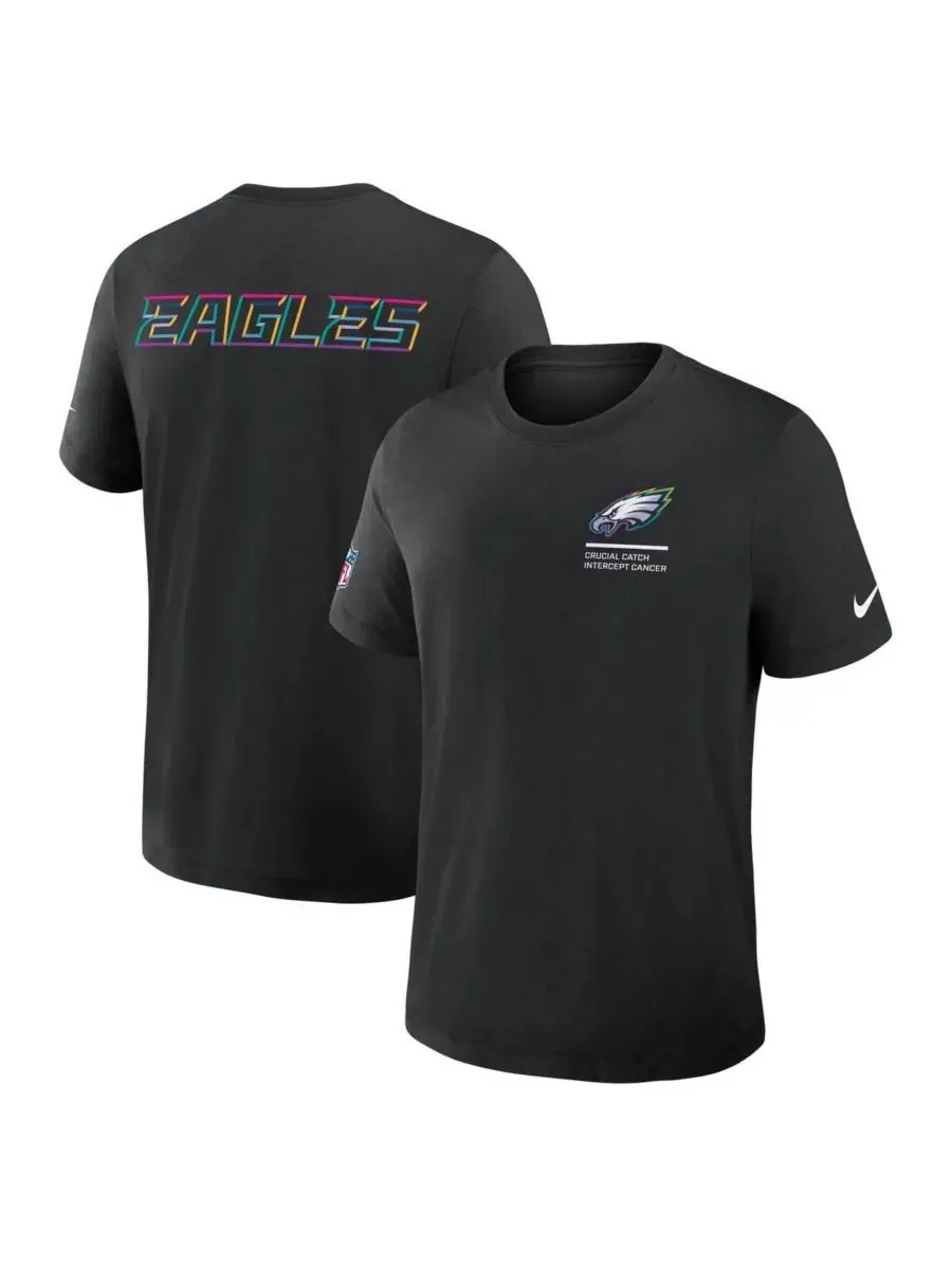 Nike Мужская черная футболка Philadelphia Eagles Tall 2025 NFL Crucial Catch Tri-Blend Dri-FIT