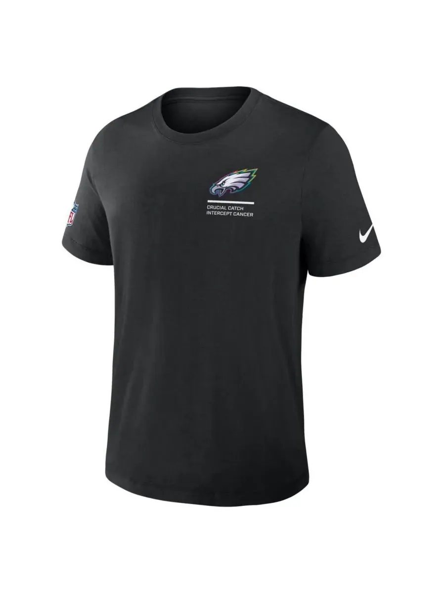 Nike Мужская черная футболка Philadelphia Eagles Tall 2025 NFL Crucial Catch Tri-Blend Dri-FIT — изображение 2 из 3, черный