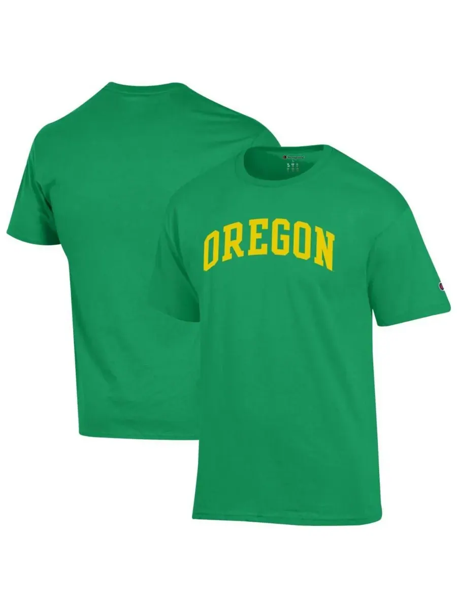 Champion Мужская зеленая базовая футболка с аркой Oregon Ducks