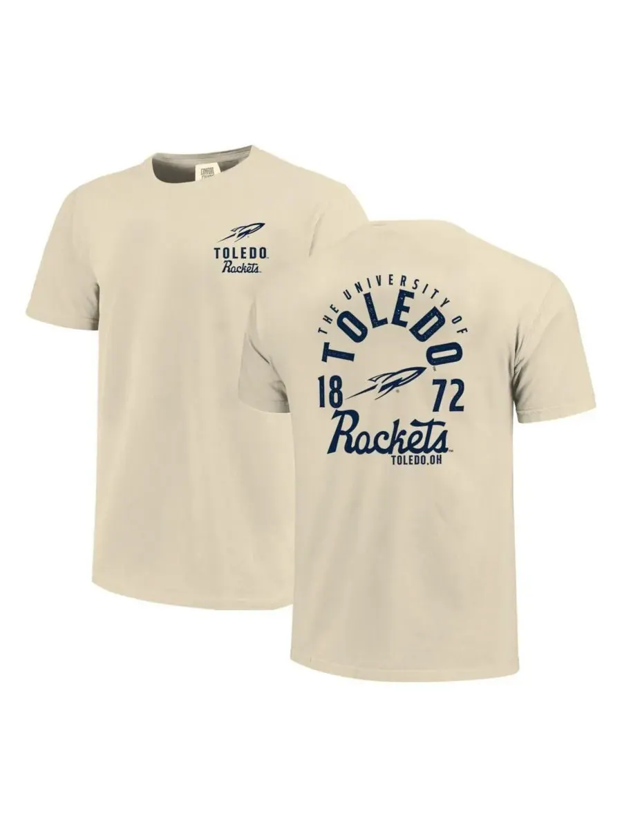 Image One Мужская кремовая футболка Toledo Rockets Comfort Colors с изображением талисмана команды
