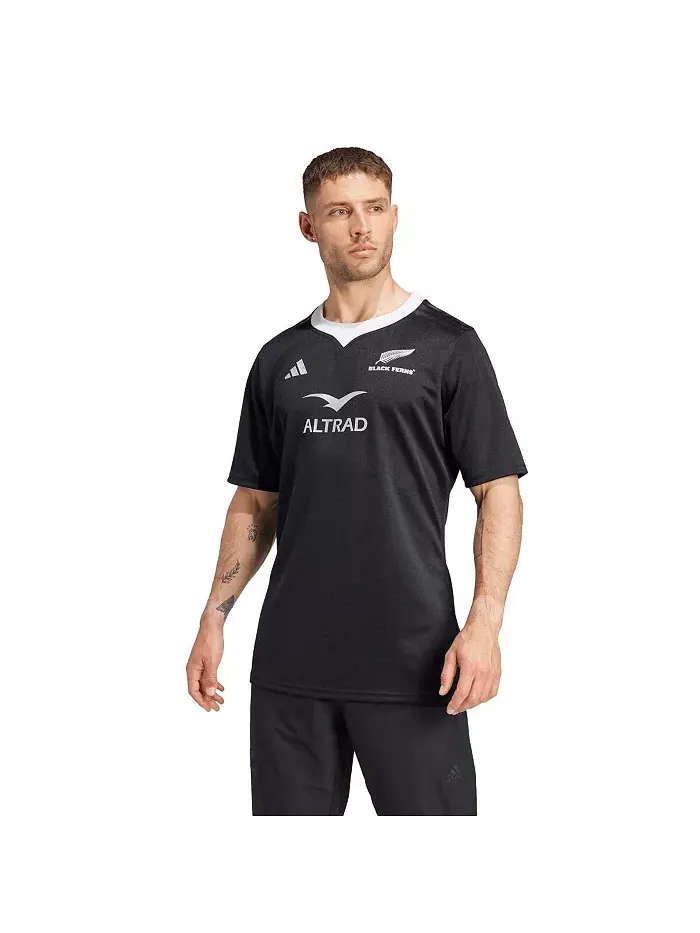 Мужская черная реплика домашней футболки New Zealand Rugby Black Ferns 2024/25 adidas