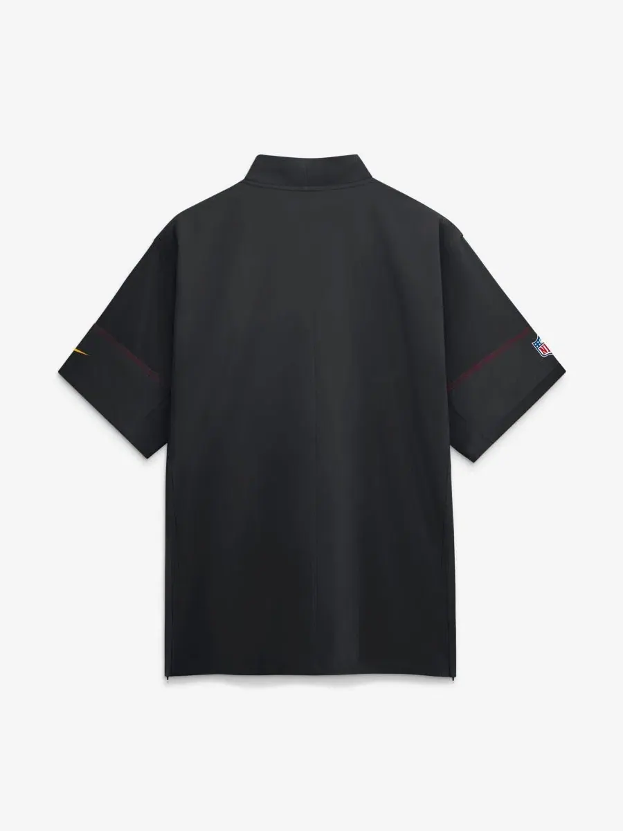 Мужская куртка-ветровка с коротким рукавом и четверть-молнией, модель Sideline Nike — изображение 2 из 2, черный