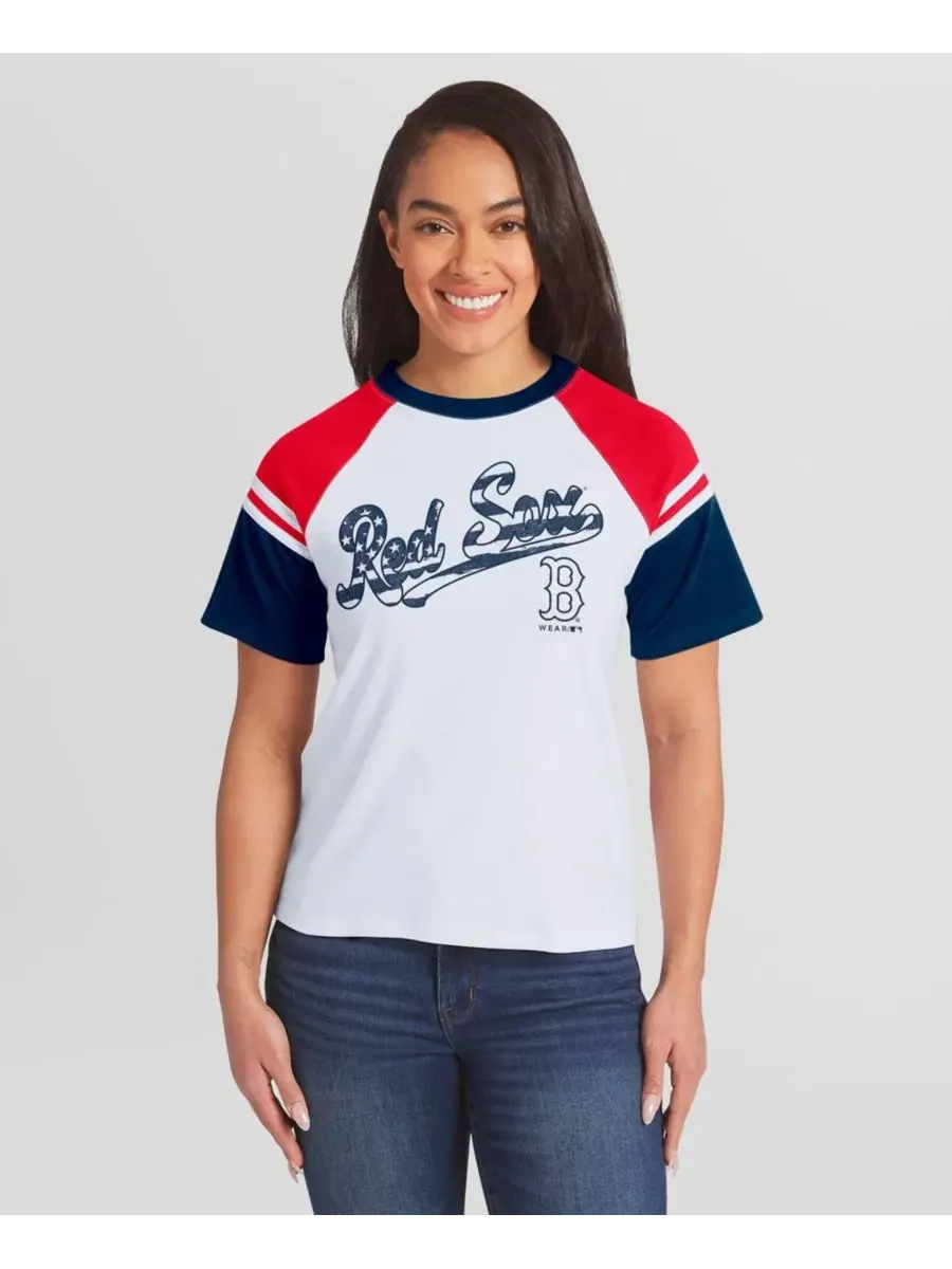 Футболка-реглан с полосами, модель Striped Raglan T-Shirt WEAR by Erin Andrews