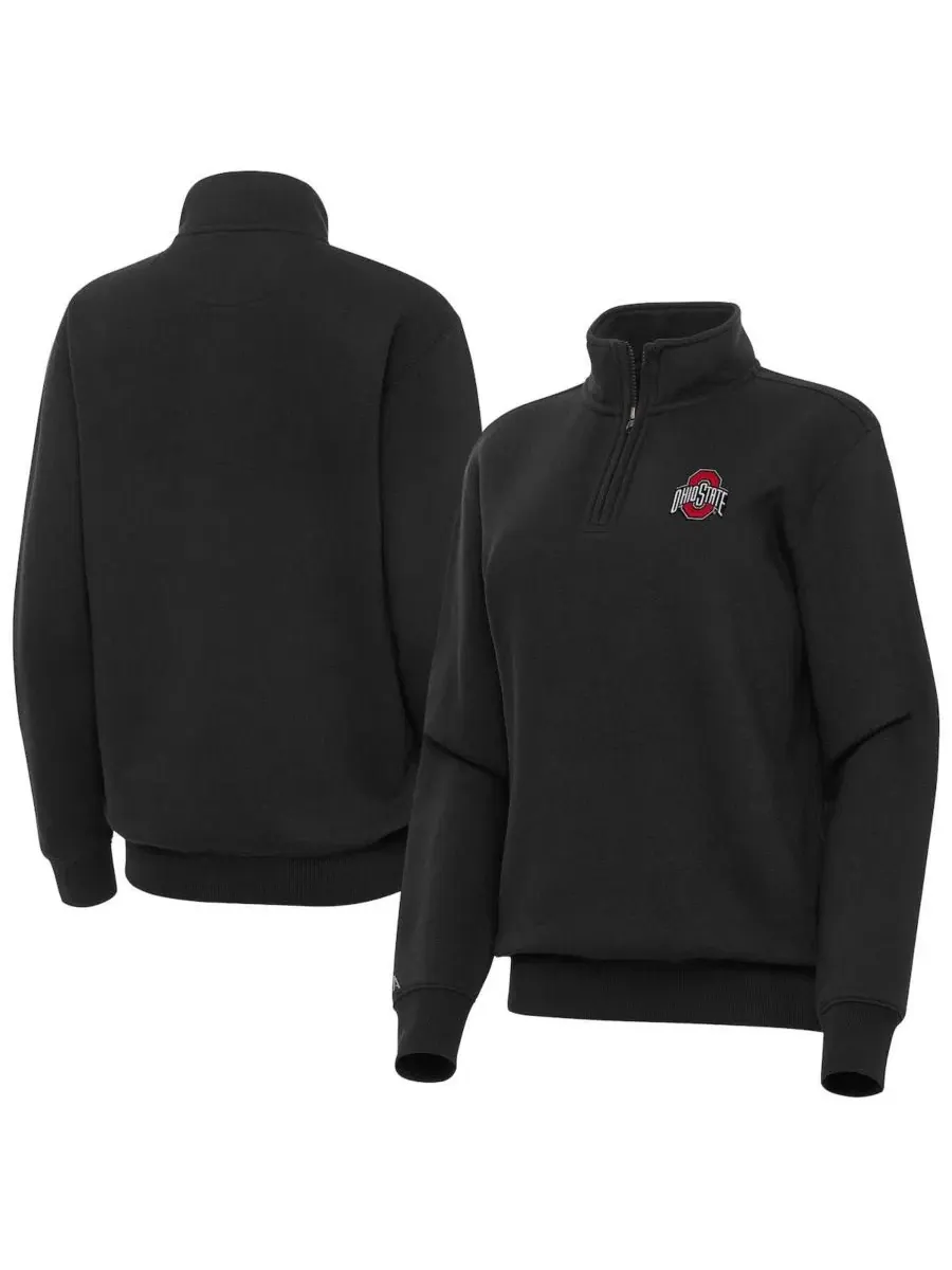 Свитшот Victory с четвертью молнией, женский, Ohio State Buckeyes Antigua