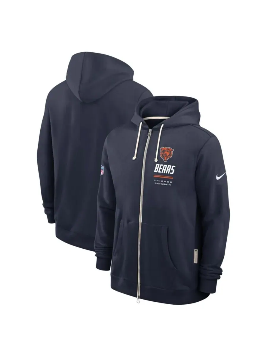 Худи с полноценной застежкой-молнией с принтом Chicago Bears Nike