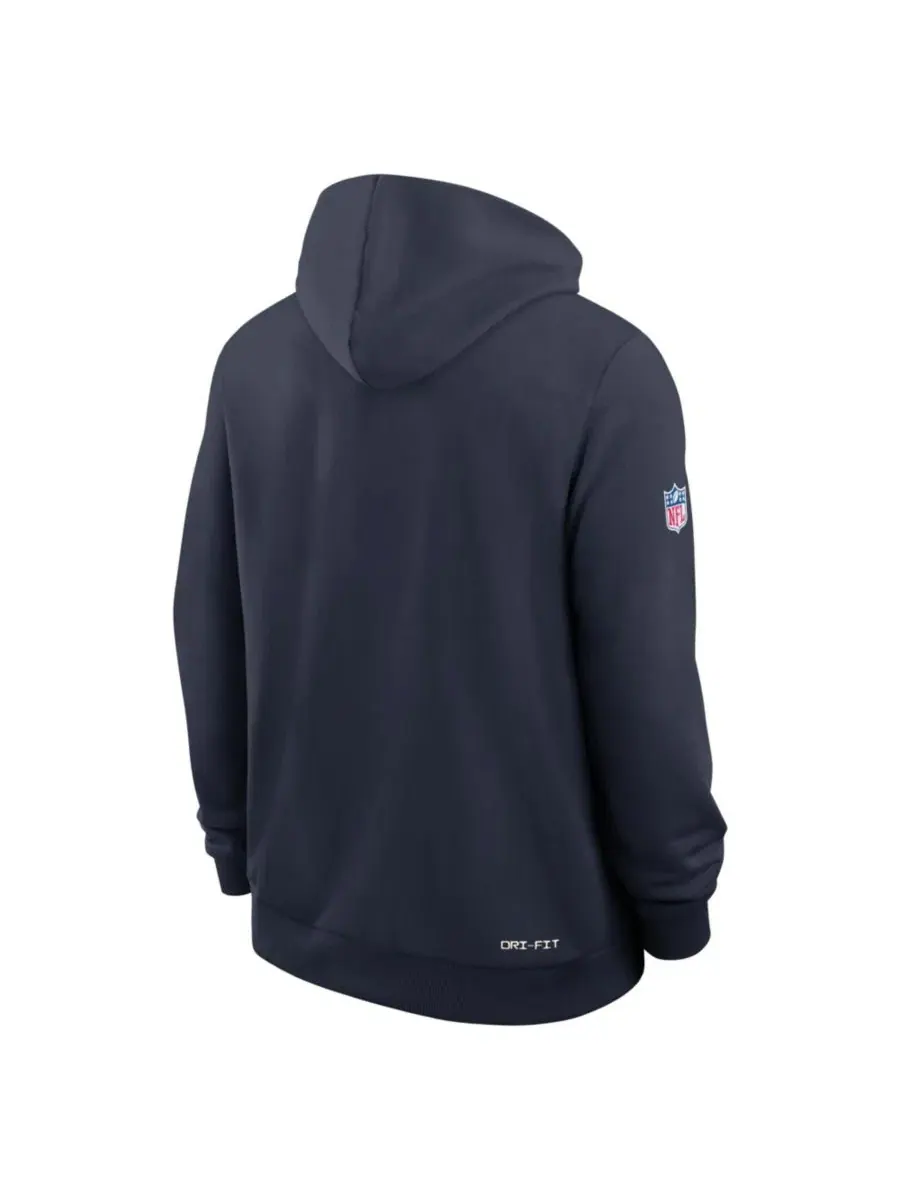 Худи с полноценной застежкой-молнией с принтом Chicago Bears Nike — изображение 3 из 3, темно-синий
