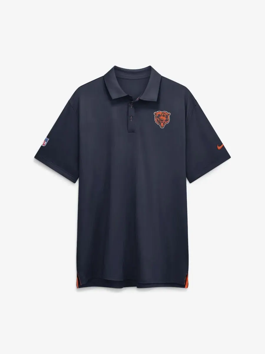 Мужское поло Nike Chicago Bears с длинным рукавом, хлопковое