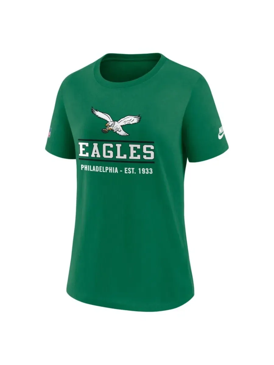 Футболка женская с принтом Philadelphia Eagles Sideline Alt Dri-FIT Nike — изображение 2 из 2, зеленый