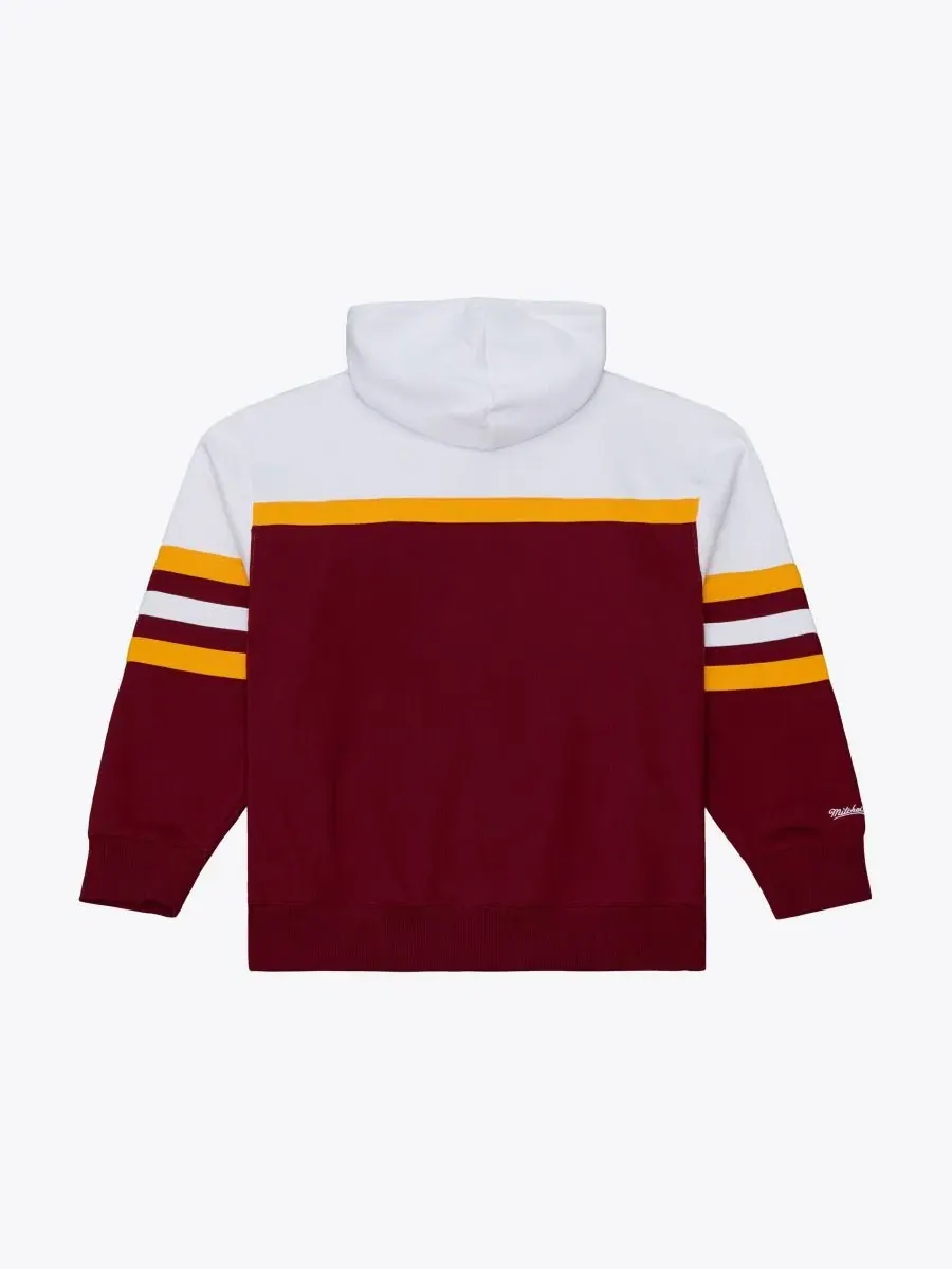 Худи с флисовой подкладкой Head Coach Mitchell & Ness — изображение 3 из 3, бордовый белый