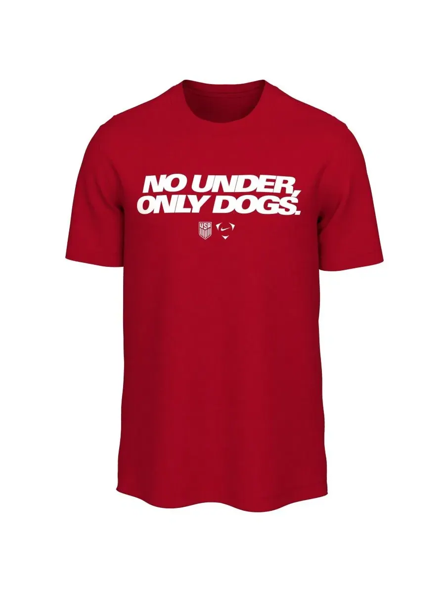Футболка с принтом No Under Only Dogs Nike — изображение 2 из 3, красный