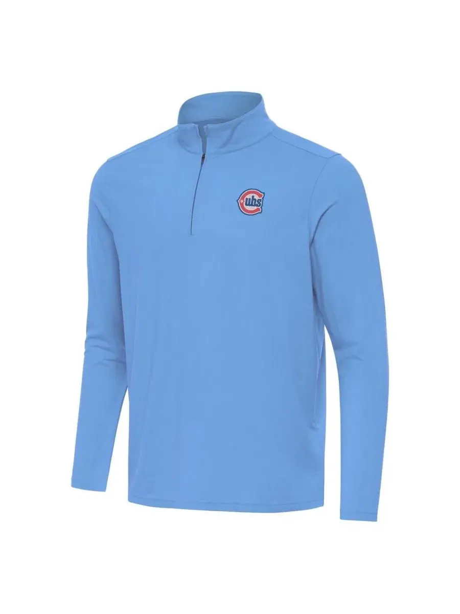 Пуловер с четверть-молнией Chicago Cubs Alternate Logo Intent Powder Blue Antigua — изображение 2 из 3, синий