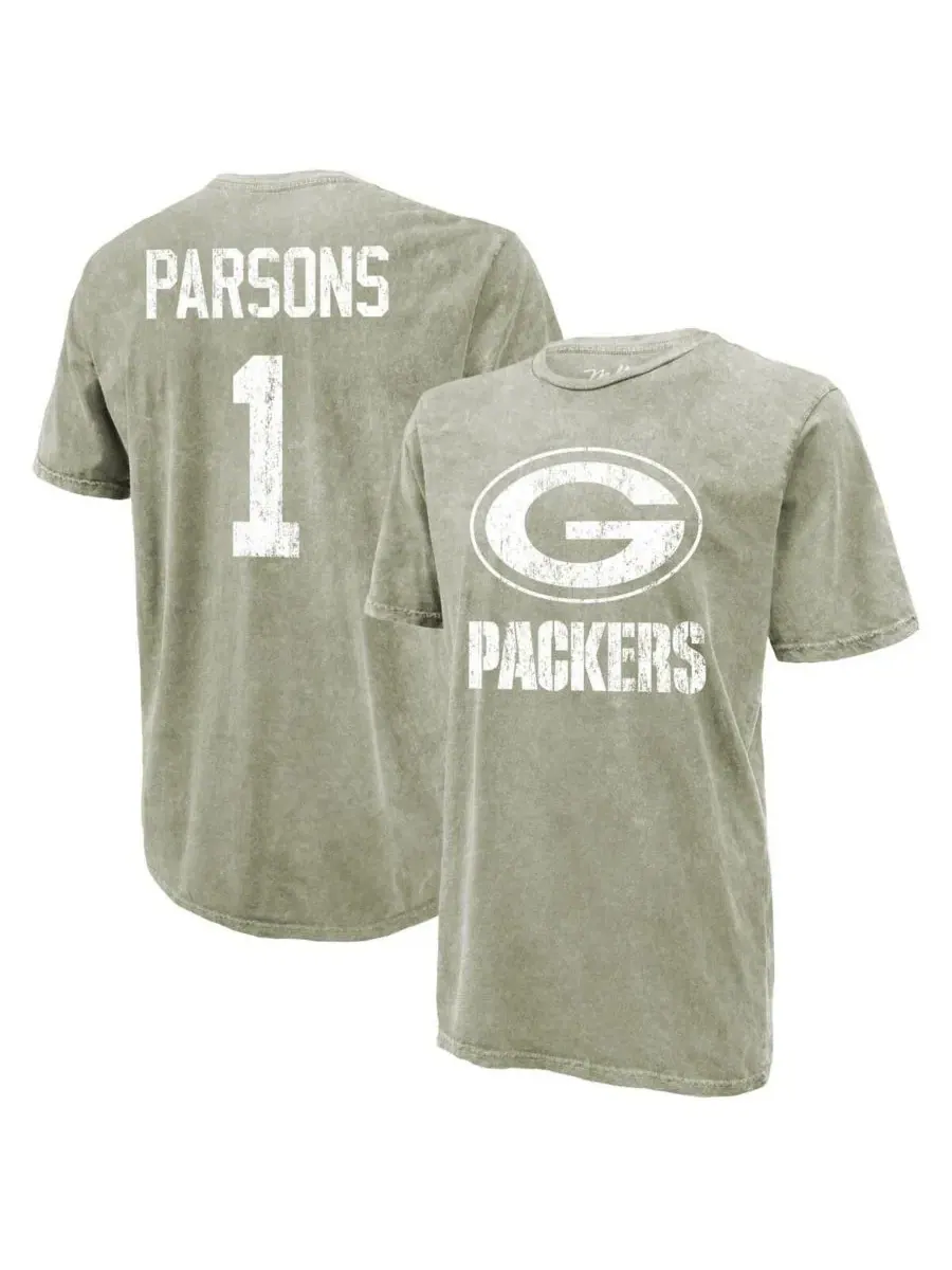 Футболка с принтом Micah Parsons Moss Green Bay Packers Majestic Threads