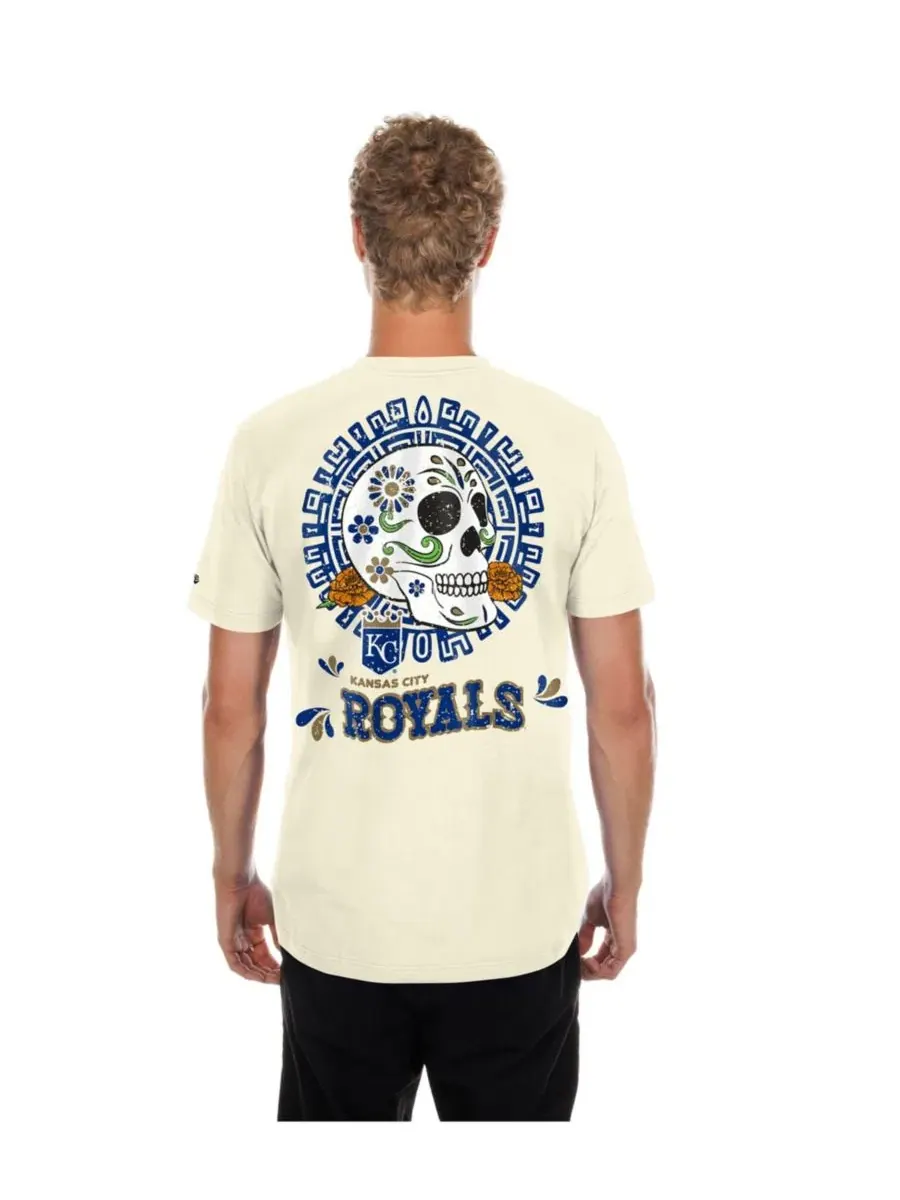 Футболка с принтом Dia de los Muertos Kansas City Royals New Era — изображение 2 из 4, прозрачный