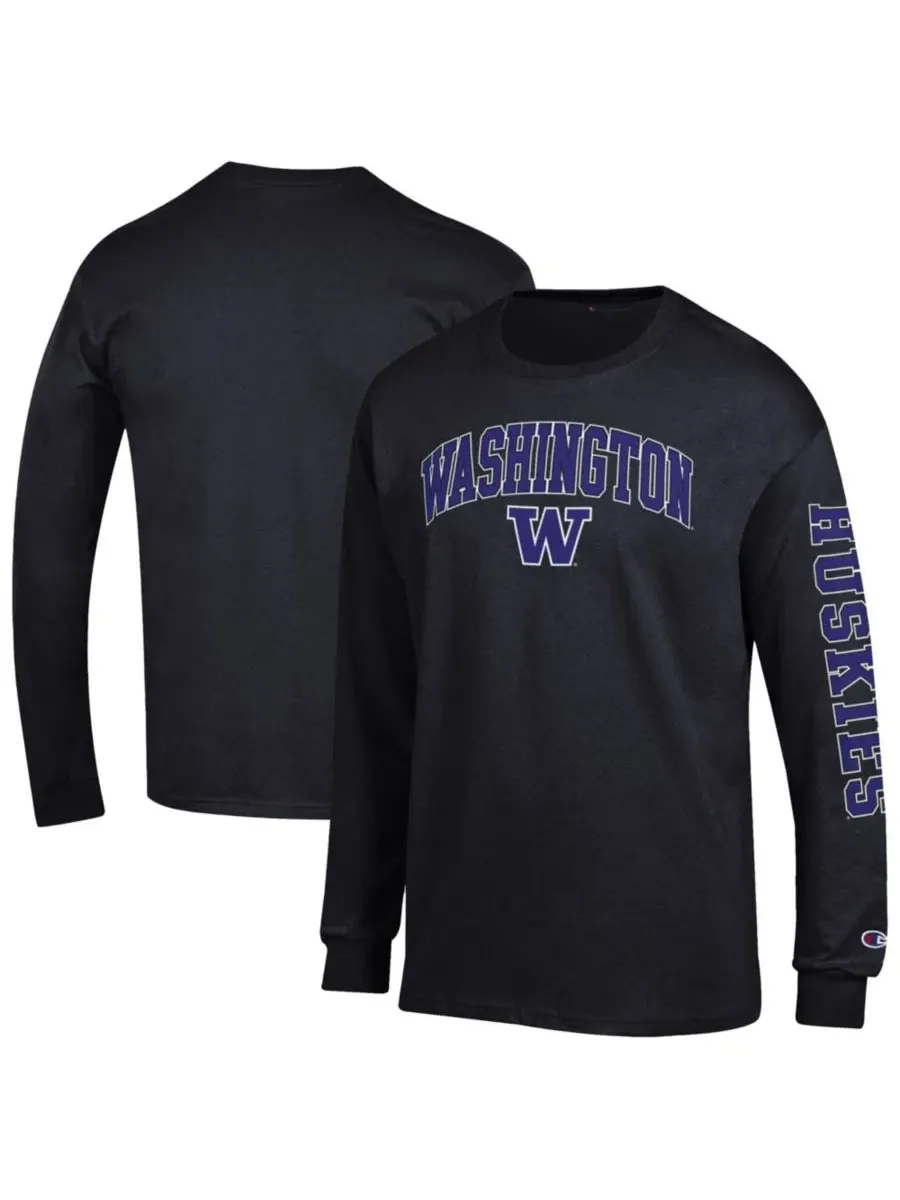 Футболка с длинным рукавом с принтом Arch Over Logo Washington Huskies Champion