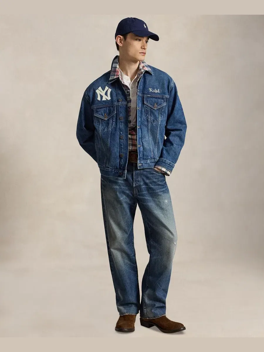 Джинсовая куртка-трактор с вышивкой New York Yankees Polo Ralph Lauren, Elliots