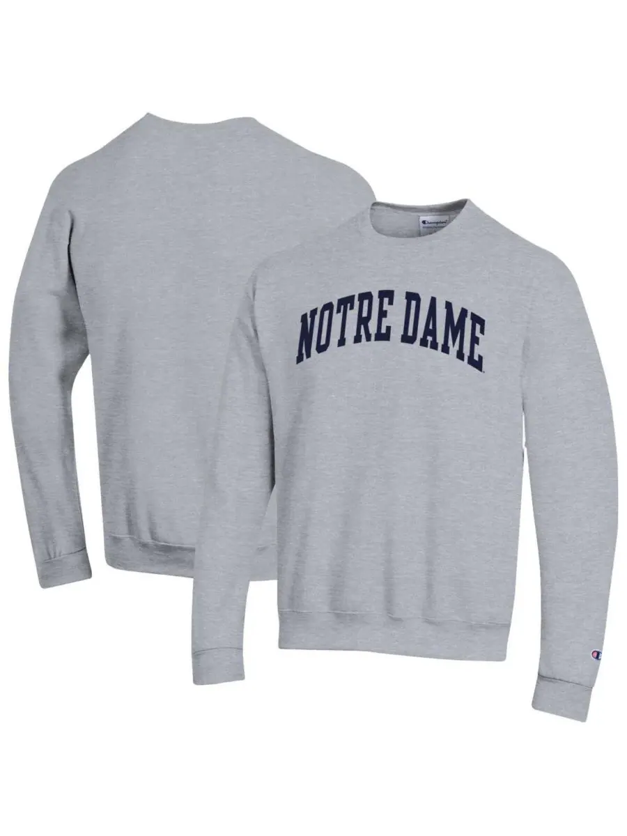 Champion Мужская толстовка из флиса серого цвета с символикой команды Notre Dame Fighting Irish